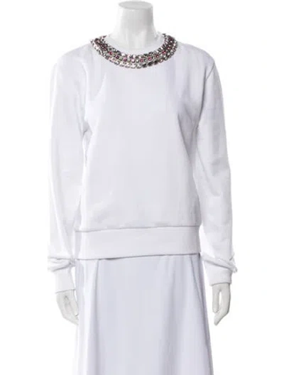 Pre-owned Gucci Crew Neck Long Sleeve Sweatshirt In White