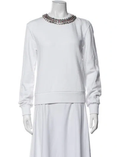 Pre-owned Gucci Crew Neck Long Sleeve Sweatshirt In White