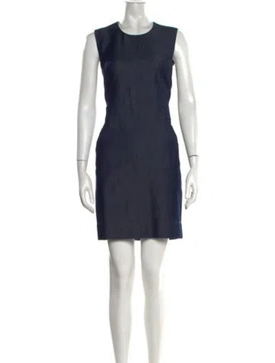 Pre-owned Gucci Crew Neck Mini Dress In Blue