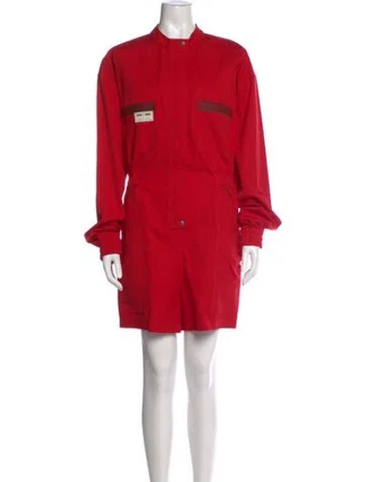 Pre-owned Gucci Crew Neck Romper In Red