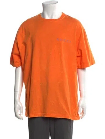 Pre-owned Gucci Crew Neck Short Sleeve T-shirt In Orange