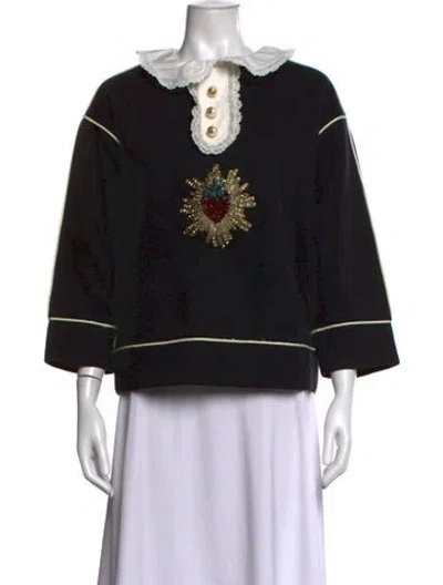 Pre-owned Gucci Crew Neck Sweater In Black