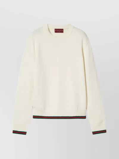 Gucci Crew Neck Sweater Featuring Web