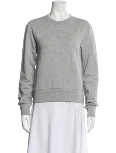 Pre-owned Gucci Crew Neck Sweater In Gray