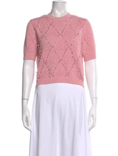 Pre-owned Gucci Crew Neck Sweater In Pink