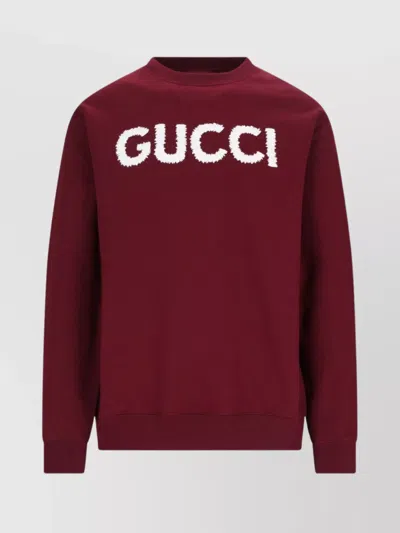 Gucci Crew Neck Sweater With Ribbed Cuffs And Hem