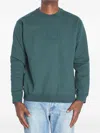 Gucci Long Sleeve Crewneck Sweatshirt With Ribbed Cuffs And Hem In Green