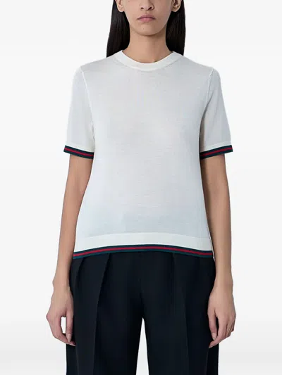 Gucci Women Extra Fine Cashmere-blend Top In White