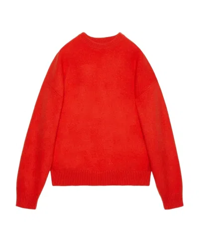 Gucci Crew-neck Wool Jumper In Red