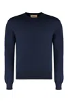 Gucci Crew-neck Wool Sweater In Blue