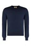 Gucci Crew-neck Wool Sweater In Blue