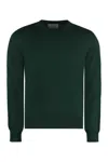Gucci Embroidered-logo Wool Jumper In Green
