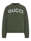 Gucci Crew Neck Wool Sweater In Green