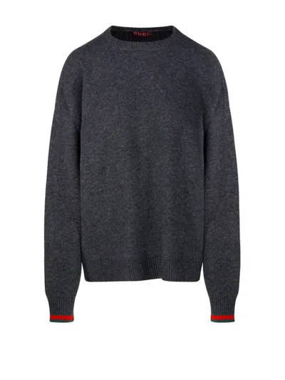 Gucci Crewneck Knit Sweater In Grey