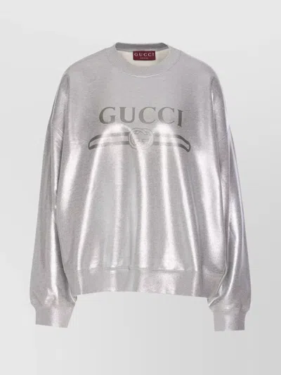 Gucci Crewneck Knitwear Metallic Finish