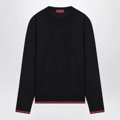 Gucci Crew-neck Wool Sweater In Black