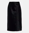 Gucci Croc-effect Leather Pencil Skirt In Black