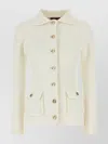 Gucci White Stretch Crochet Blazer In Neutral