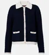 Gucci Fine Cotton Crochet Cardigan In Blue