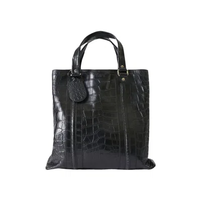 Pre-owned Gucci Crocodile Tote Bag 'black' | Women's Size Onesize