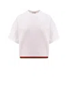 Gucci Crop Cotton Sweatshirt With Web Profiles In White