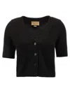 Gucci V-neck Wool-cashmere Cardigan In Black