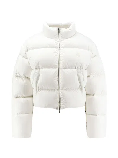 Gucci Crop Fit Down Jacket With Crest In White