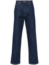 Gucci Mens Dark Blue Brand-embossed Mid-rise Straight-leg Jeans In Blue