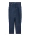 Gucci Denim Pant With Gg Embossed Detail In Blue