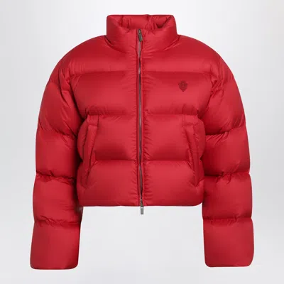 Gucci Cropped Puffer Zip-up Jacket In Red