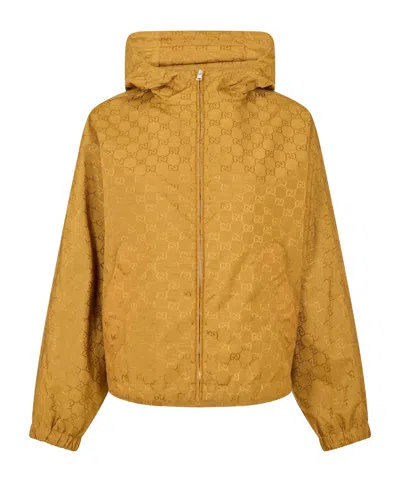 Gucci Cropped Windbreaker In Brown