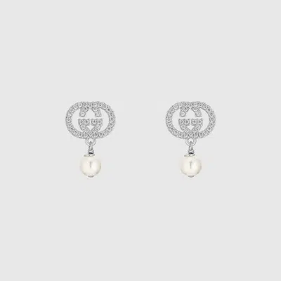 Gucci Crystal And Pearl Earrings