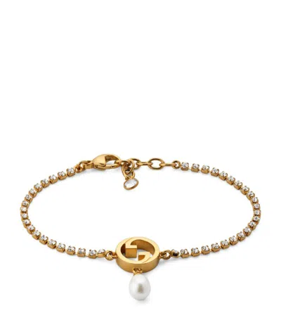 Gucci Blondie Crystal Bracelet In Gold