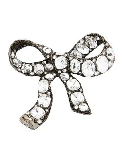 Pre-owned Gucci Crystal Bow Brooch