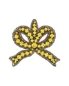 Gucci Crystal Bow Brooch (authentic Pre-loved) In Yellow