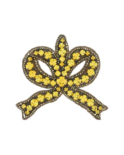 Gucci Crystal Bow Brooch (authentic Pre-loved) In Yellow