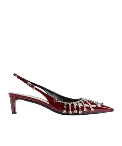 Gucci Crystal Chain High Heels In Multicolor