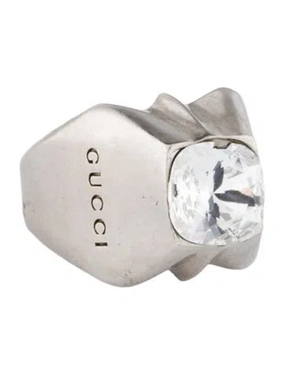 Pre-owned Gucci Crystal Cocktail Ring In Multi