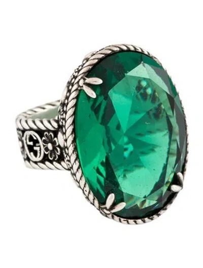 Pre-owned Gucci Crystal Cocktail Ring In Multi