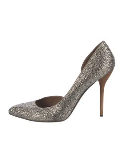 Pre-owned Gucci Crystal Crystal Embellishments Pumps In Neutral
