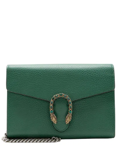 Gucci Crystal Dionysus Chain Wallet (authentic Pre-loved) In Green