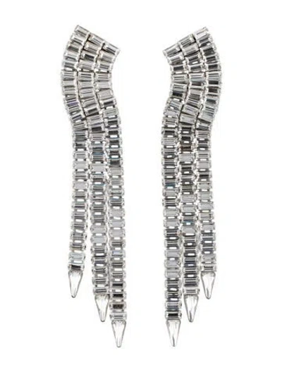 Pre-owned Gucci Crystal Drop Clip-on Earrings In Multi