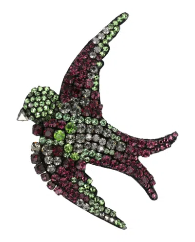 Gucci Crystal Embellished Bird Brooch In Multi