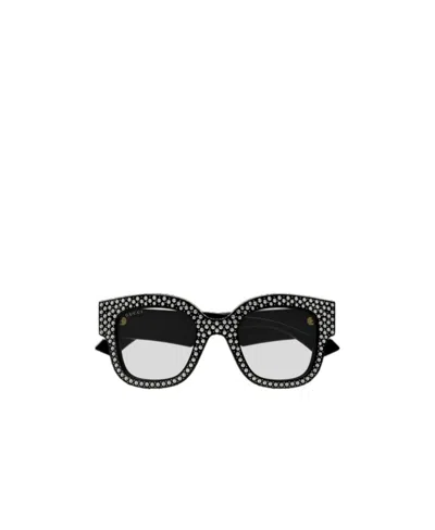Gucci Crystal-embellished Cat-eye Glasses In Black