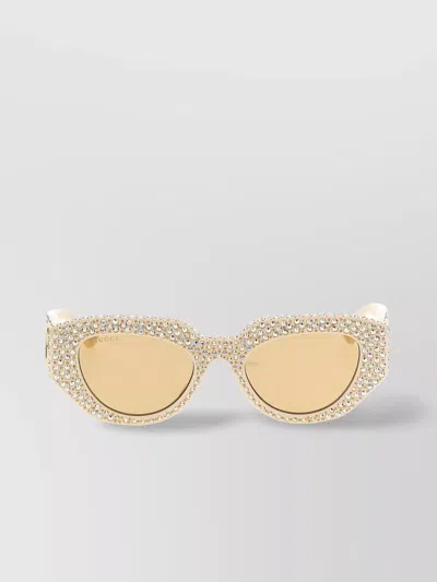 Gucci Crystal Embellished Cat Eye Sunglasses In Pattern
