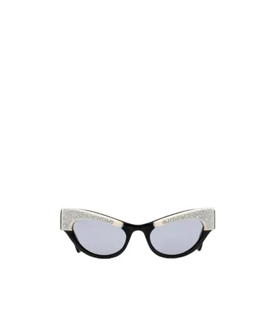 Gucci Crystal-embellished Cat-eye Sunglasses In Blue