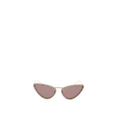 Gucci Crystal-embellished Cat-eye Sunglasses In Nude