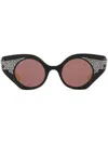 Gucci Womens Gc002002 Gg1327s Round-frame Polyamide Sunglasses Black In Schwarz