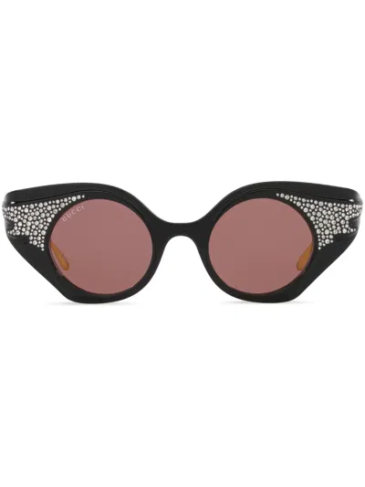 GUCCI CRYSTAL-EMBELLISHED CAT-EYE SUNGLASSES