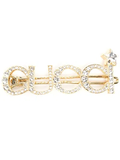 Gucci Crystal-embellished Hair Clip In Gold